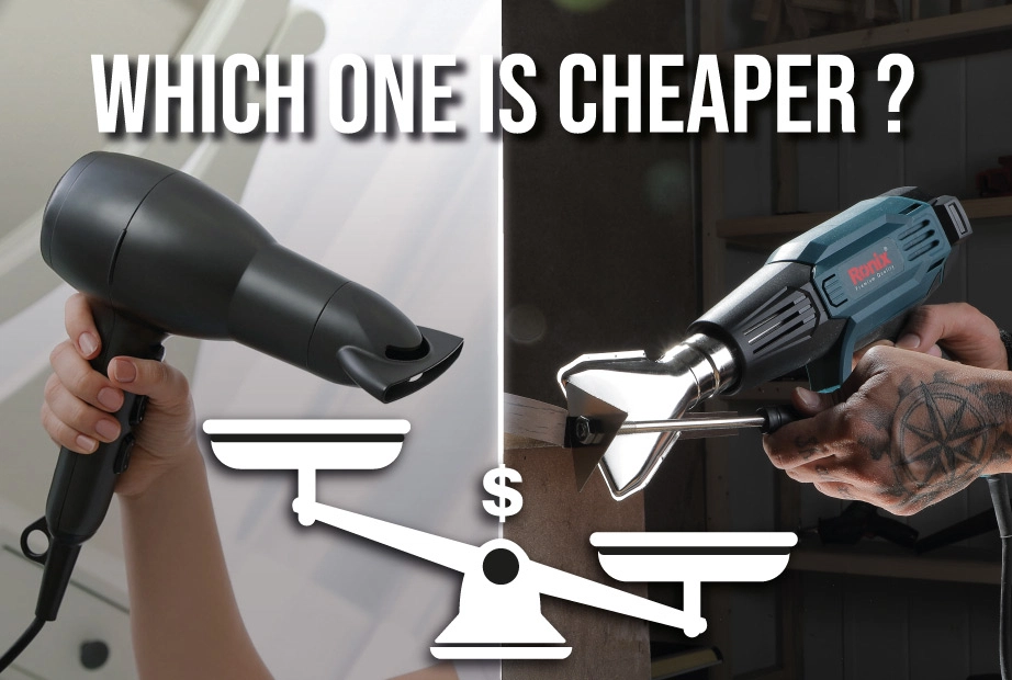 cost of hair dryer vs. heat gun