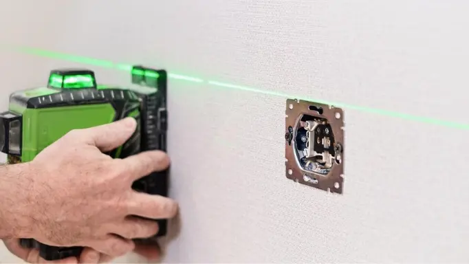 Using a laser level to level an outlet