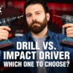 A drill driver and an impact driver are being held