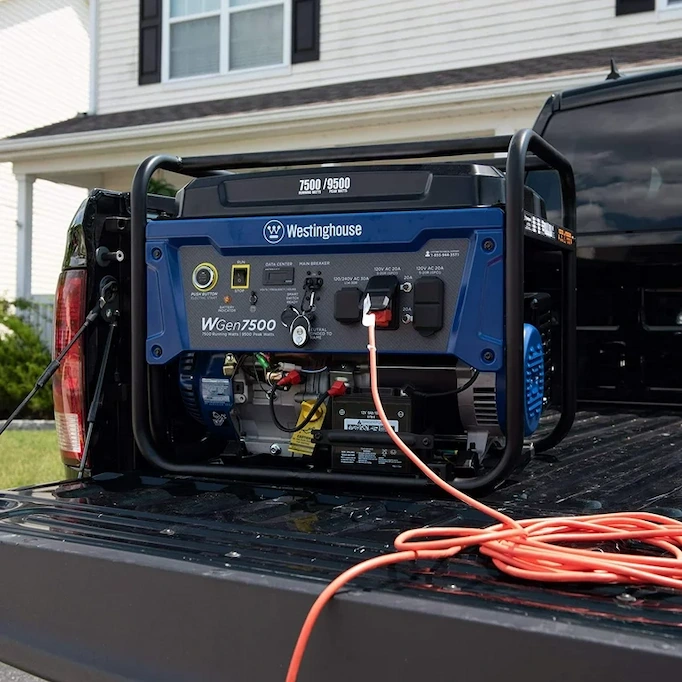 A Westinghouse generator on the back of an RV