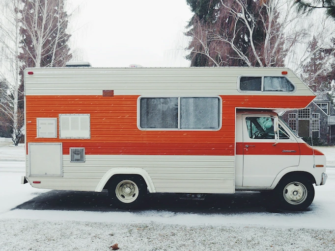 An RV in winter