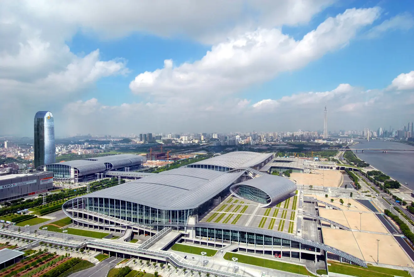 An aerial picture of the canton fair complex