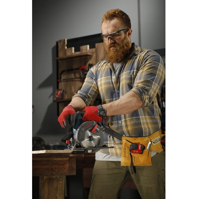 Picture of a person wearing safety glasses from the best safety glasses brand