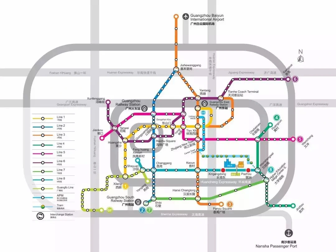 subway map of Guangzhou to get the Canton Fair 2024