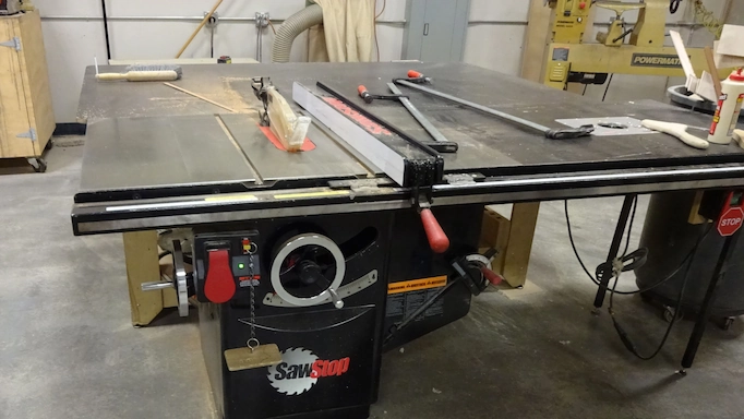  A stationary type of table saw