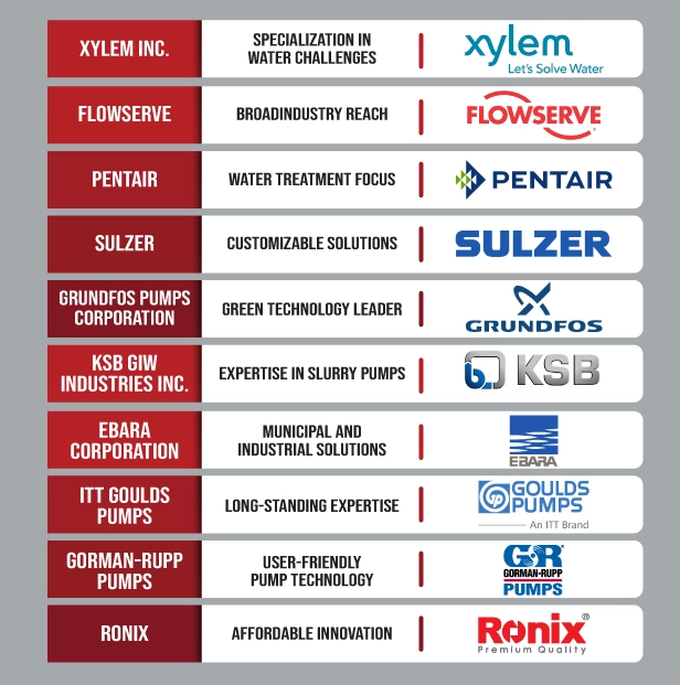 infographic about the top 10 pump manufacturers in the world