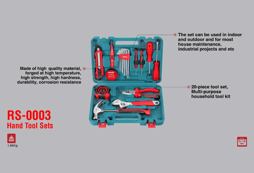 The Ronix RS-0003 infographic, one of the best tool kit