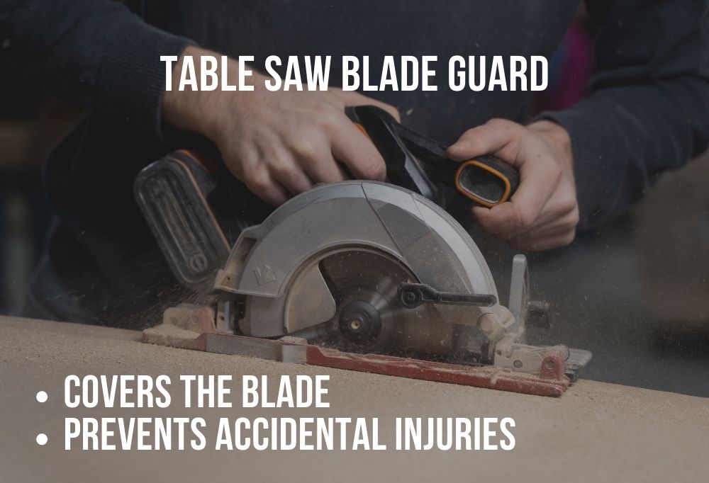 typography about table saw blade guards