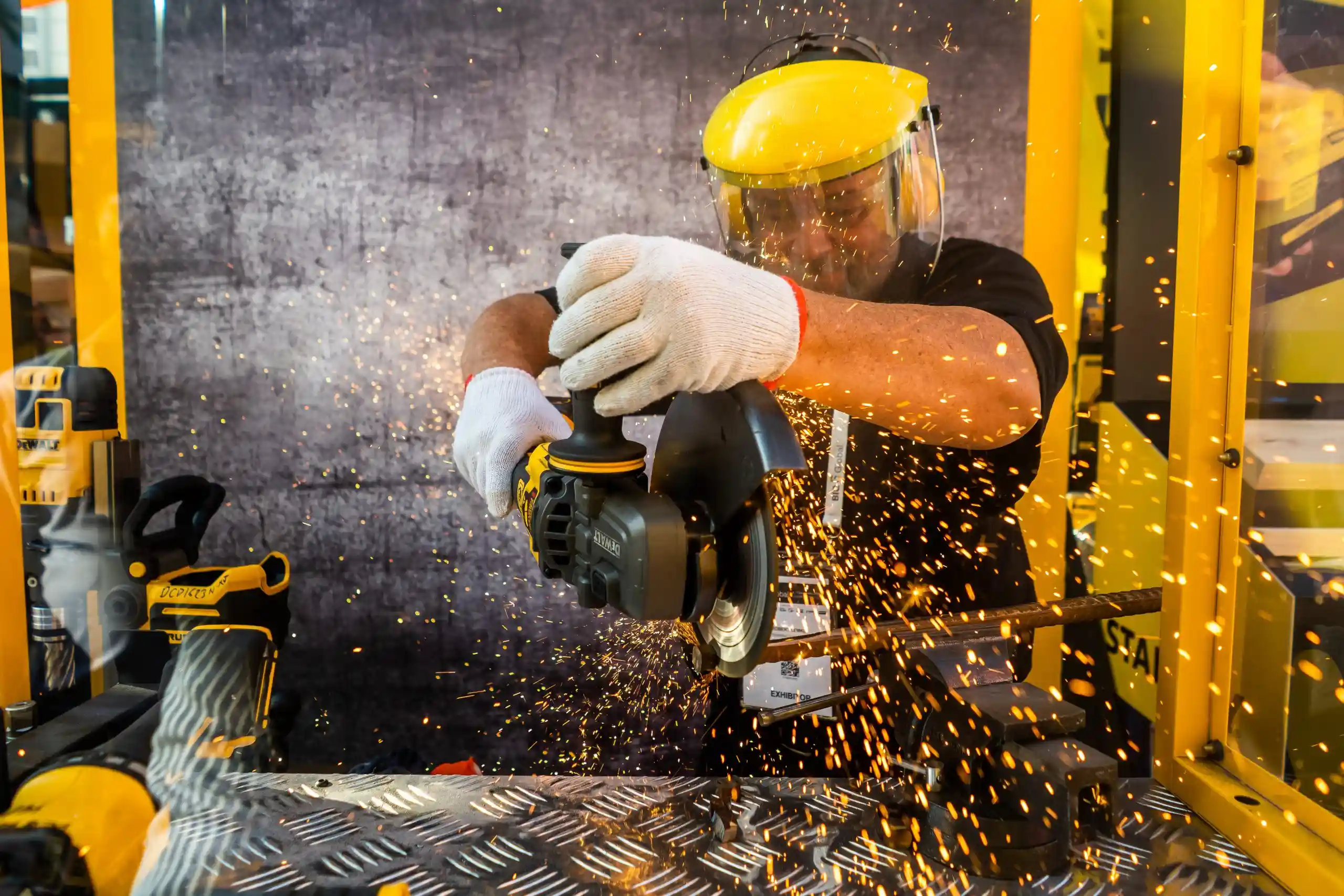 picture of a person using tools at an exhibition