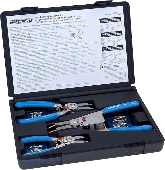 Channel Lock RT-3 Convertible Retaining Ring Pliers Set 