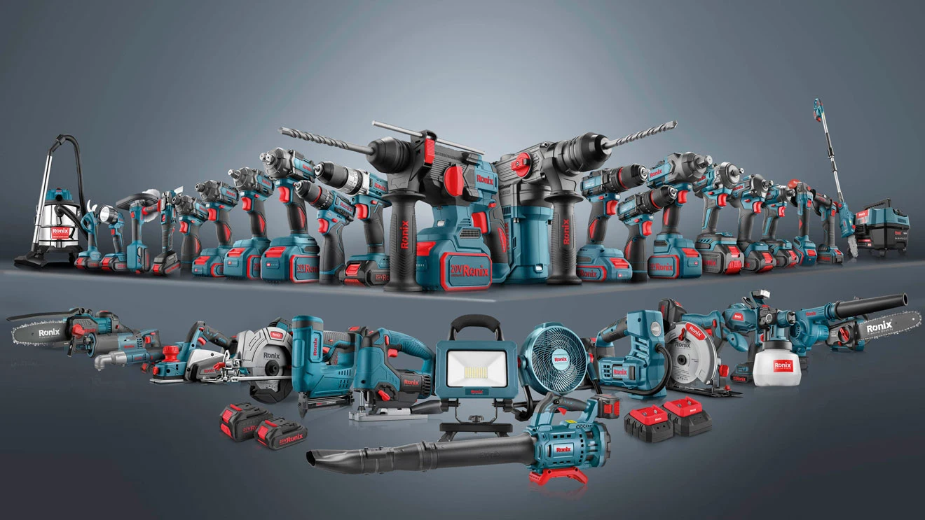 A collection of Ronix 86 cordless tools