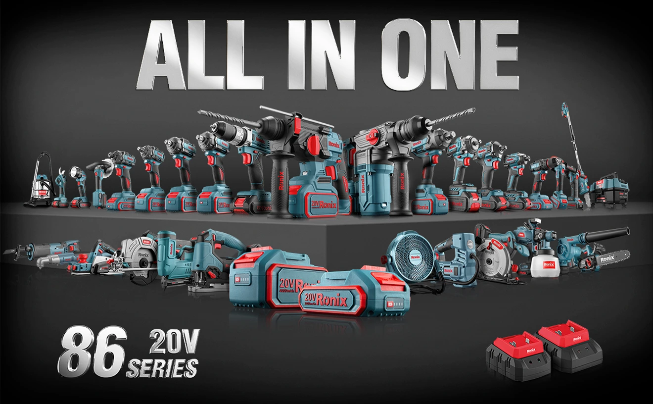 Ronix collection of 86 series cordless tools
