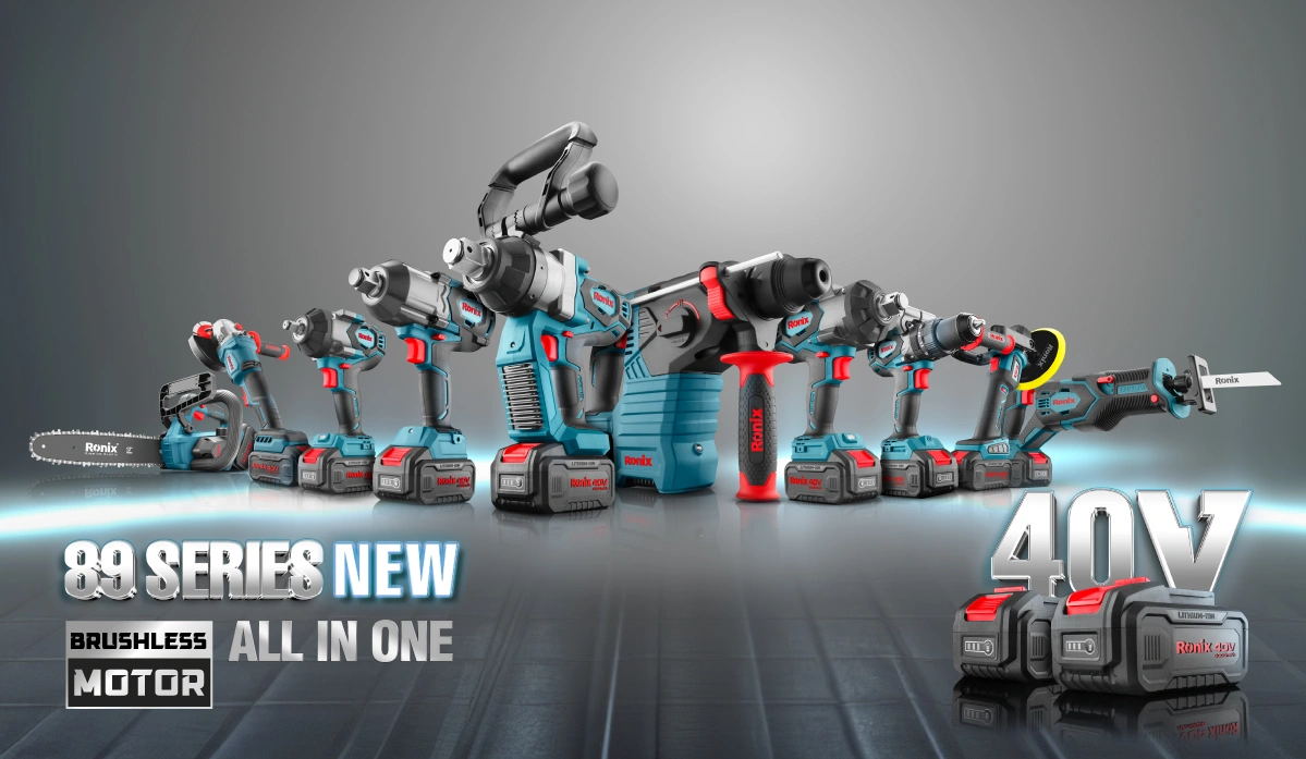 A collection of the Ronix 40V cordless 89 series