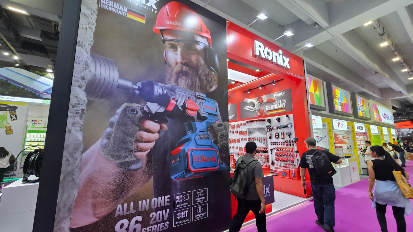 The packed crowds at the Canton Fair 2025 and the Ronix team in attendance to offer insights