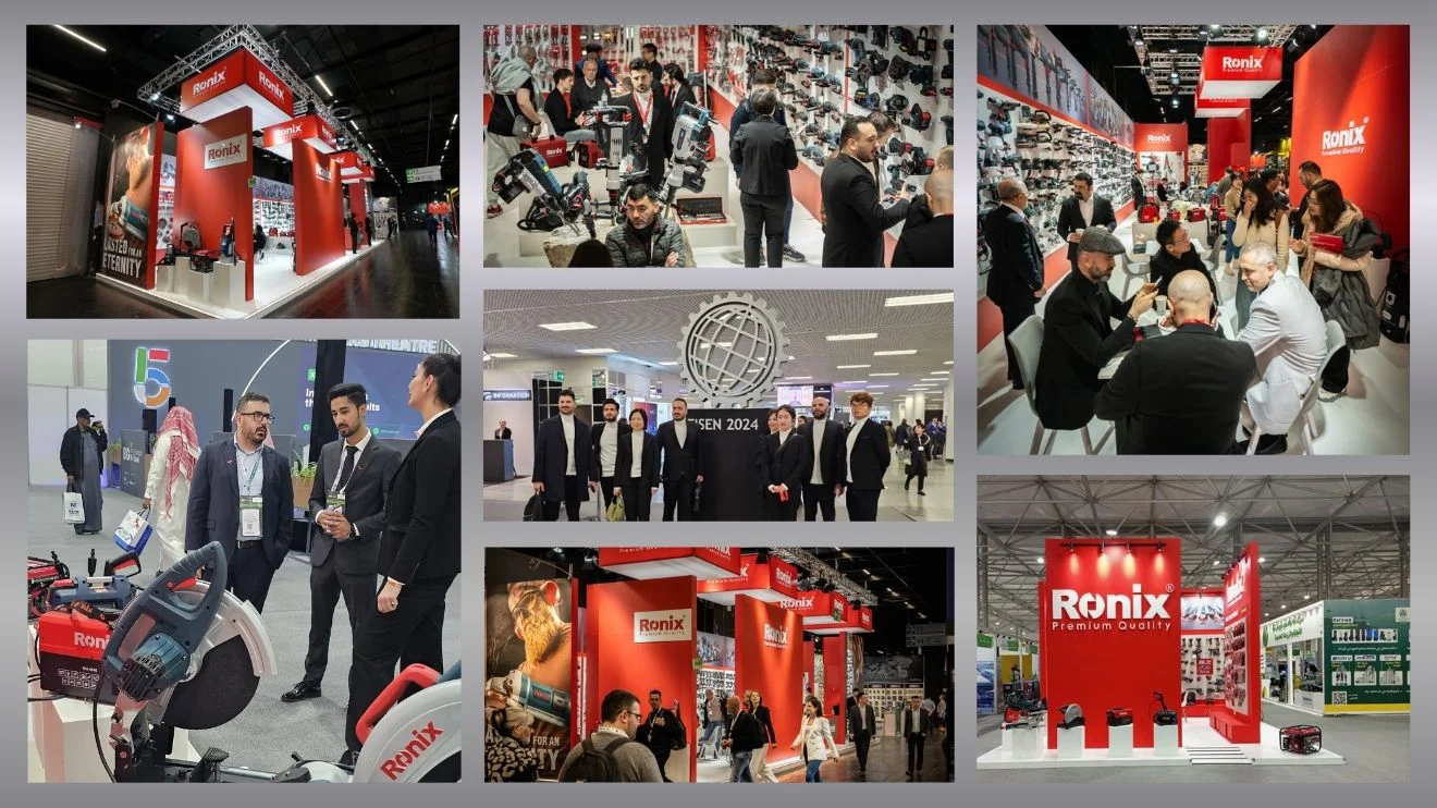 A collage photo of Ronix participating in different exhibitions worldwide