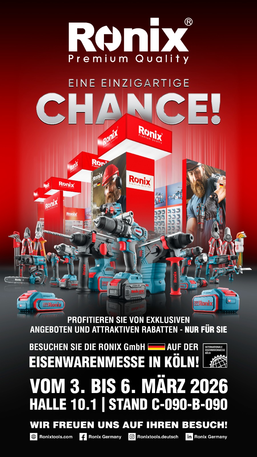 The Ronix brochure for Eisenwarenmesse 2026