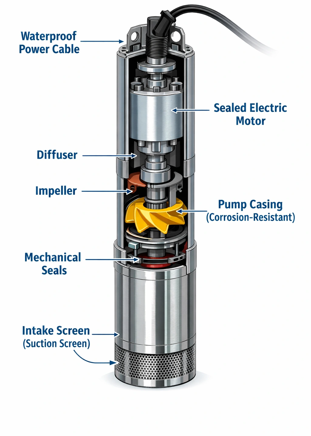 Main Components of a Submersible Pump