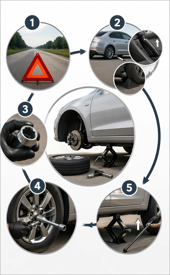 Use a Socket Wrench to Change a Tire