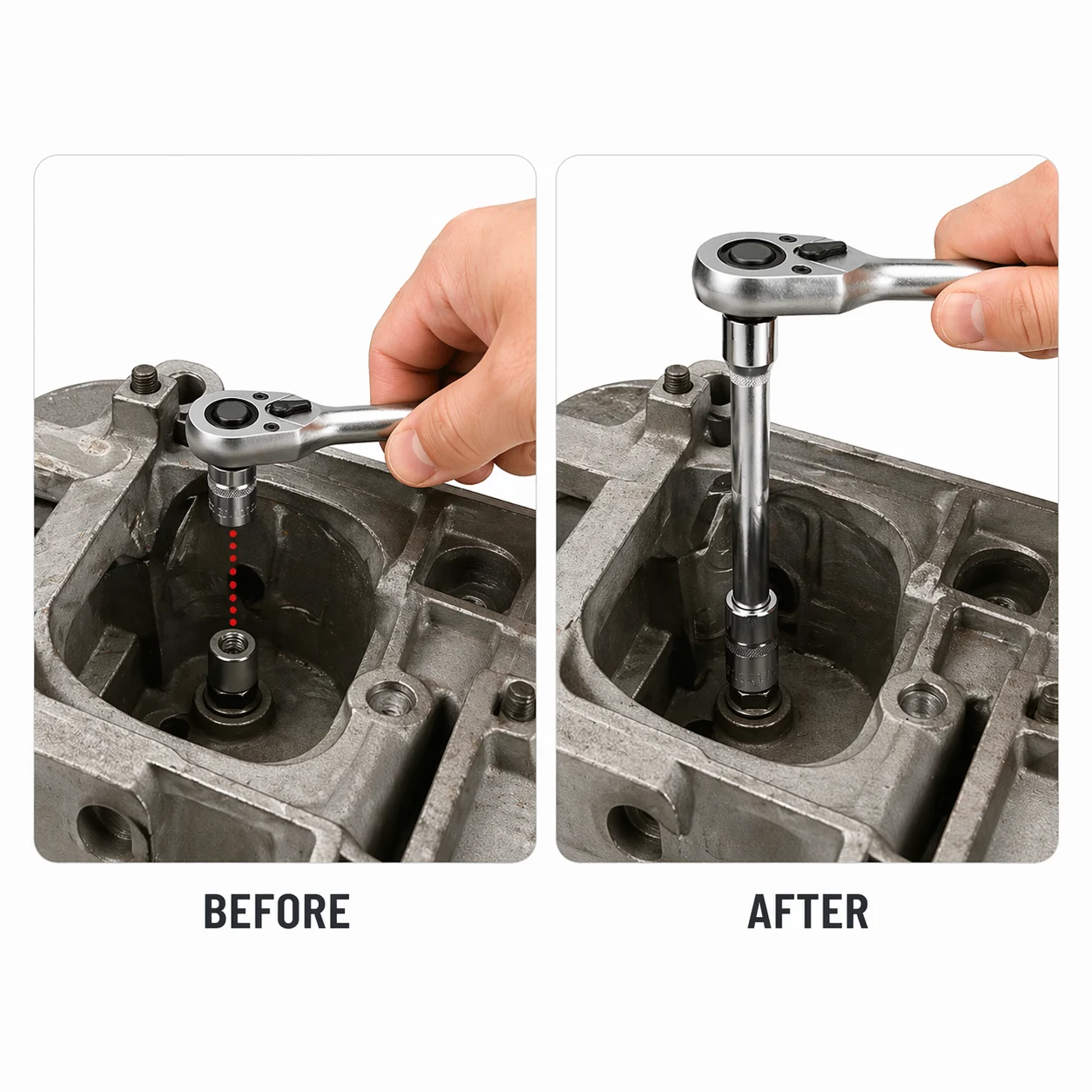 How to Use a Socket Wrench with Extension