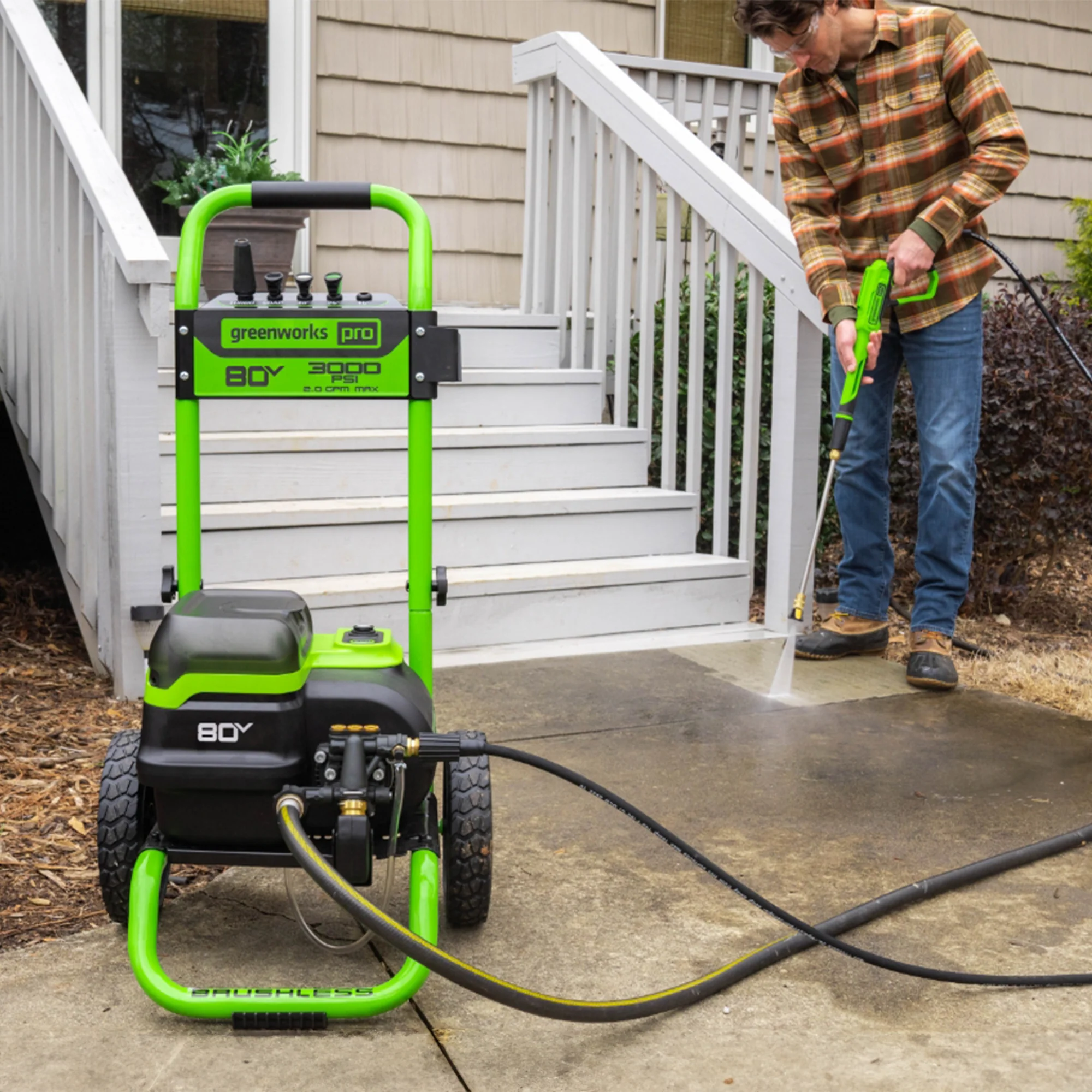 picture of a person using a pressure washer