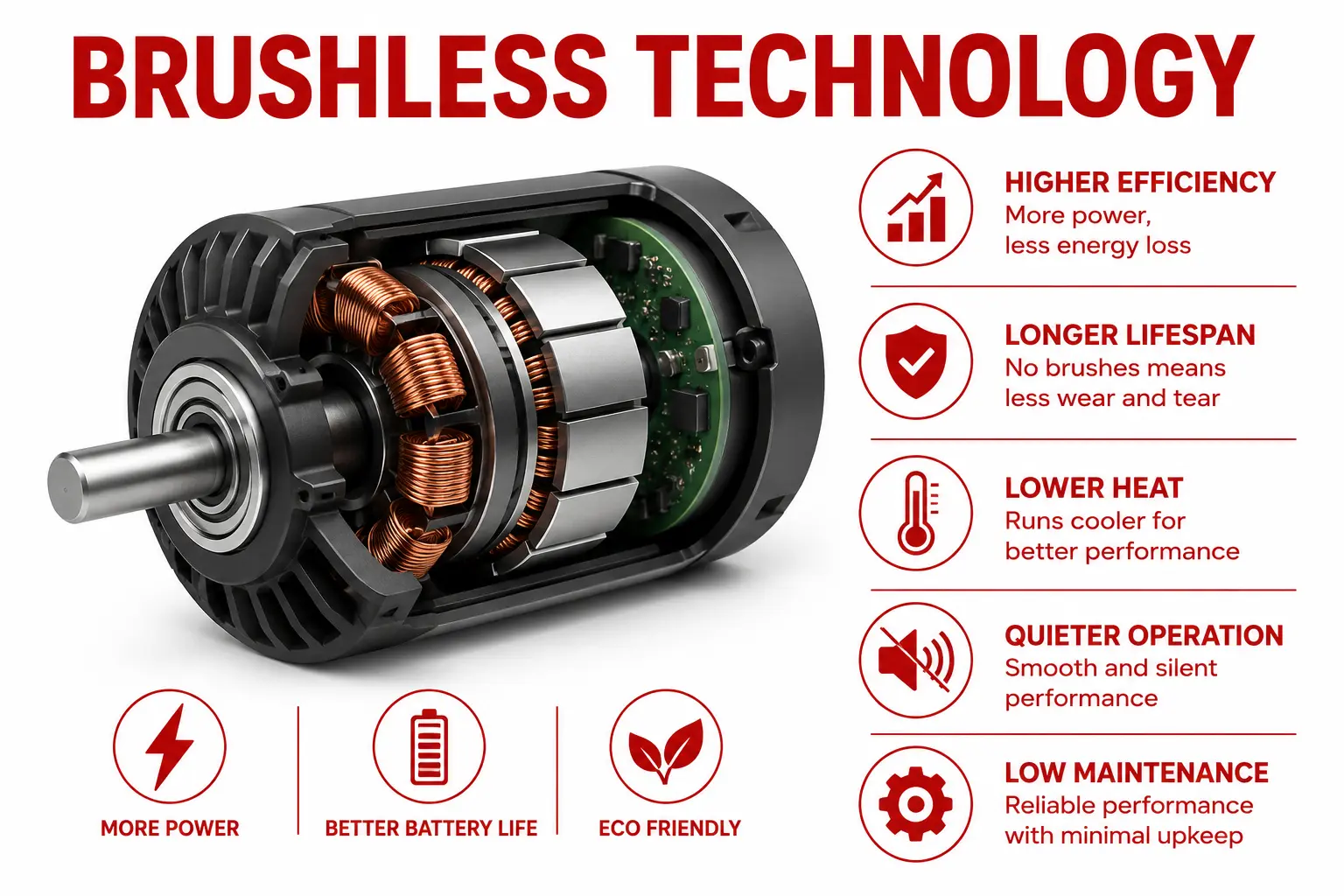 An infographic about brushless technology