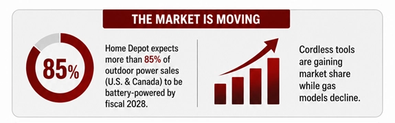 an infographic about the market movement of outdoor tools