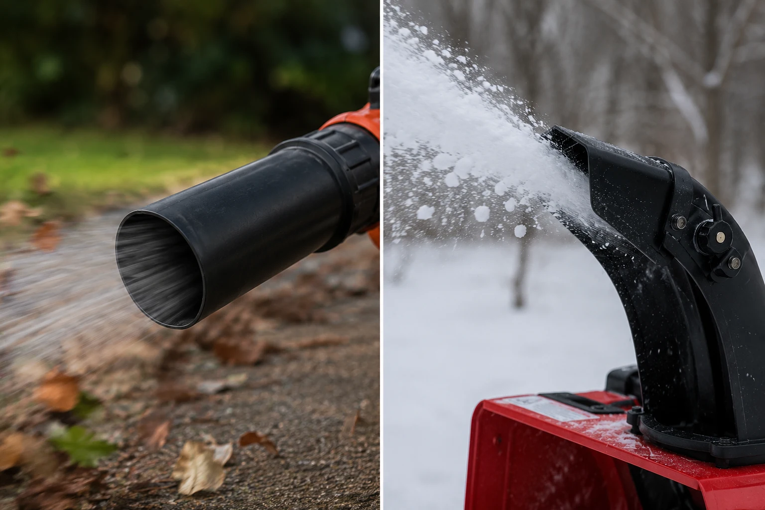 snow blower vs leaf blower nozzles 