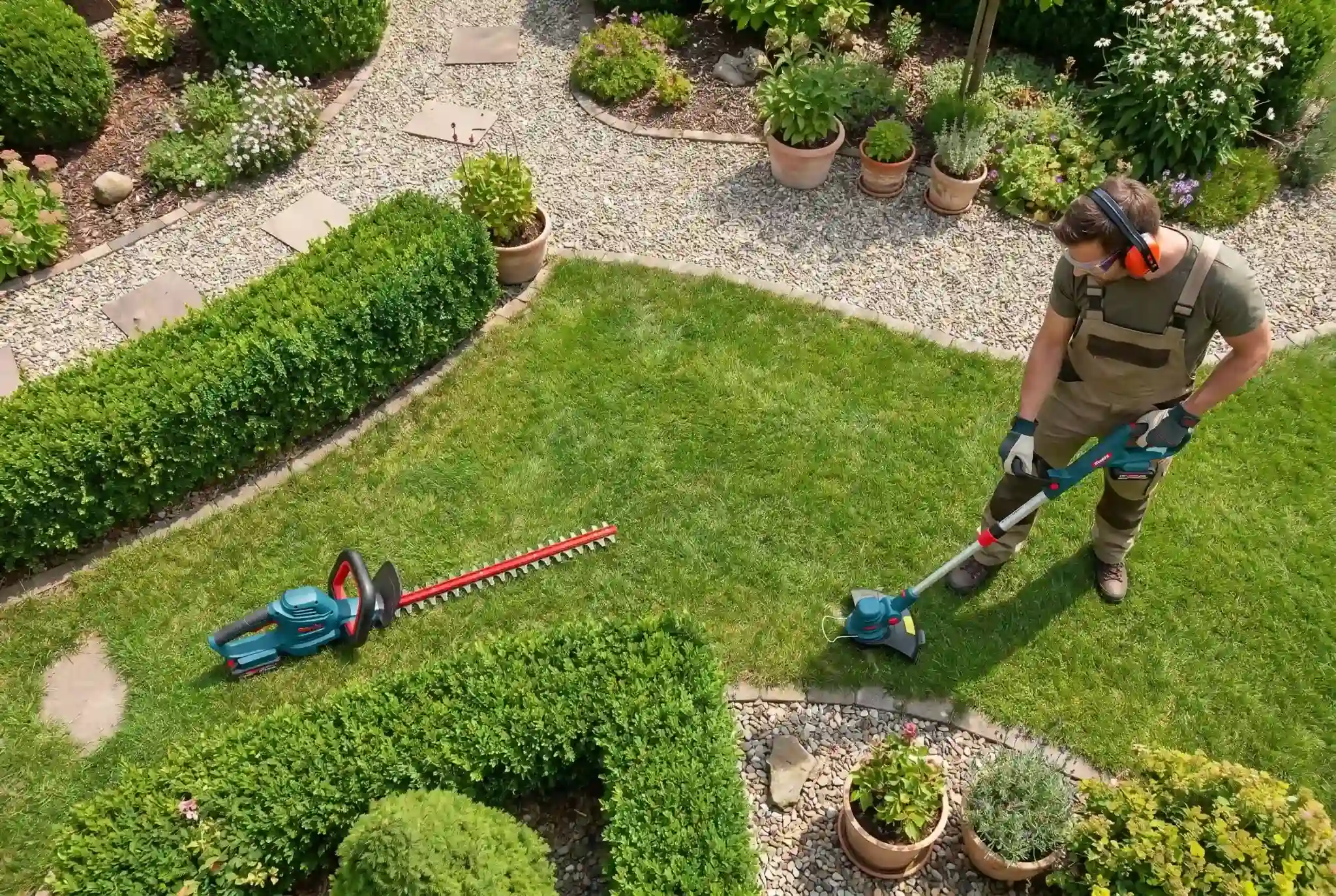 Picture of a person using quiet garden tools 