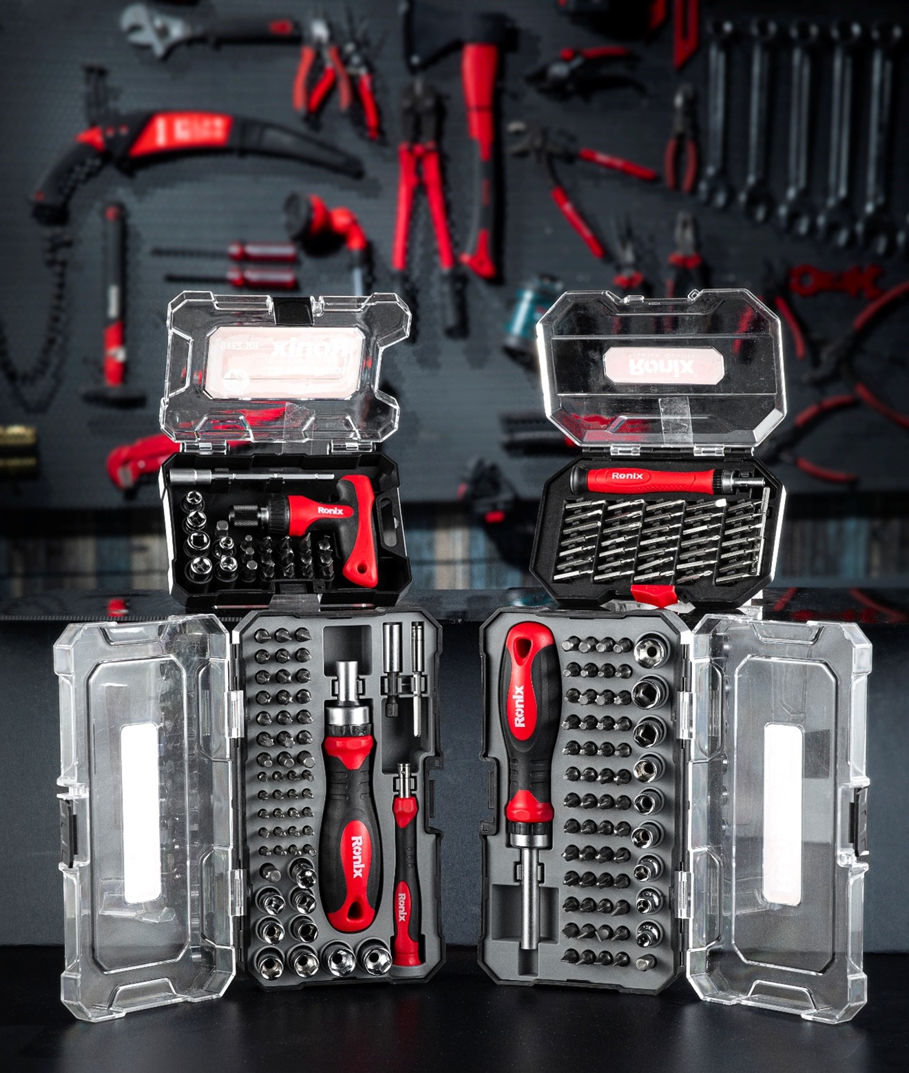 Alt1: Herramientas manuales profesionales Ronix utilizadas en taller
