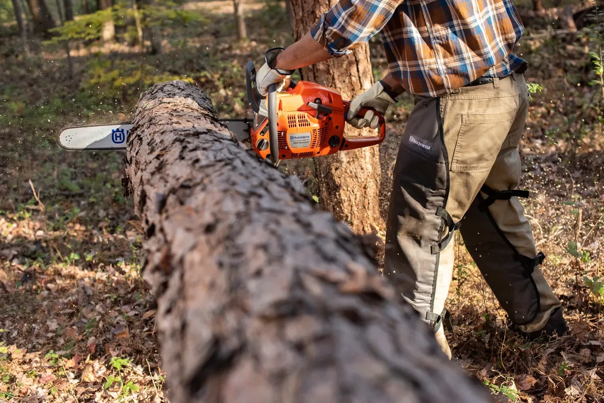 Husqvarna 455 Rancher durante trabajos forestales