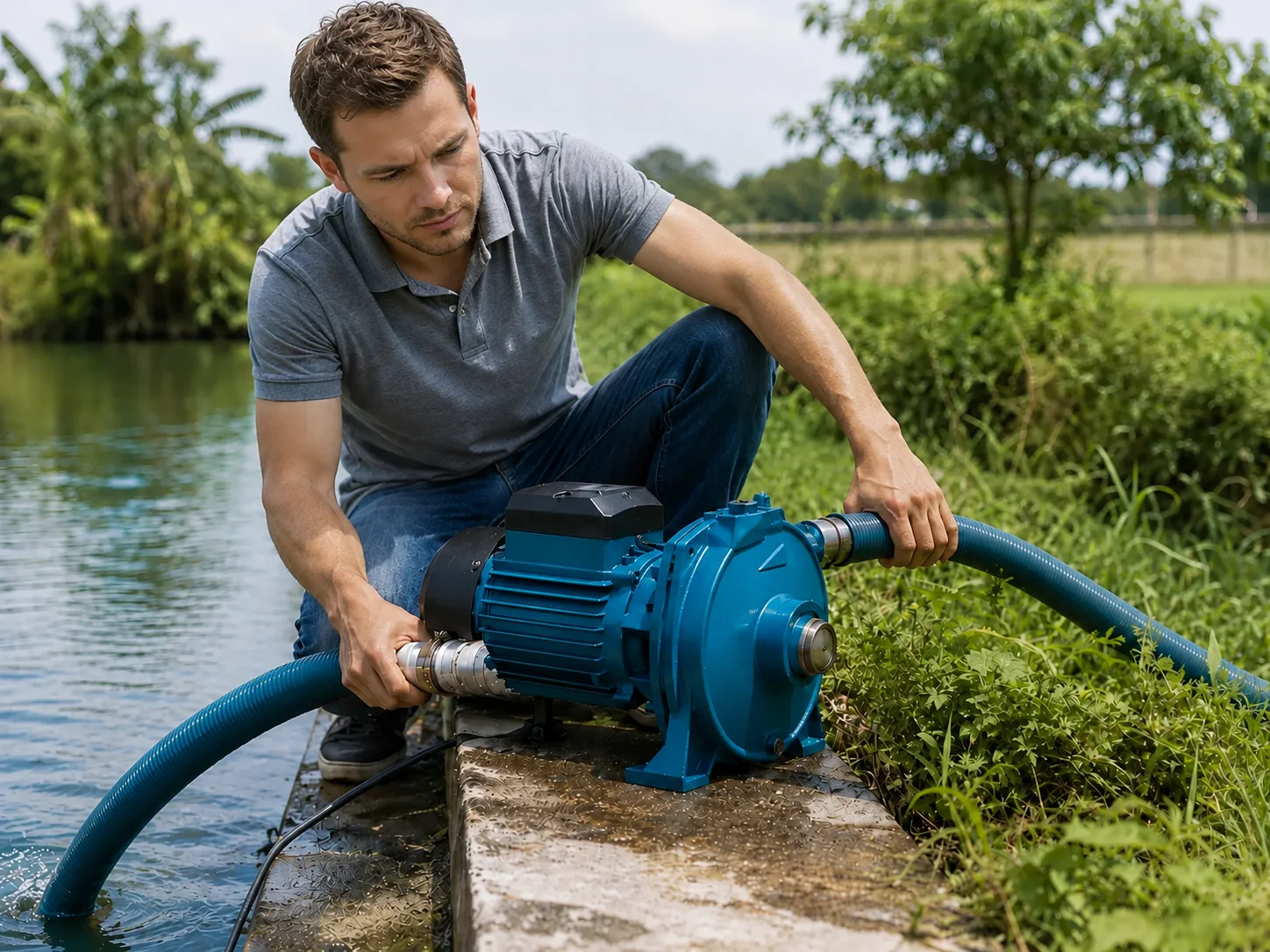 Bomba de agua para riego de jardines y terrenos agrícolas