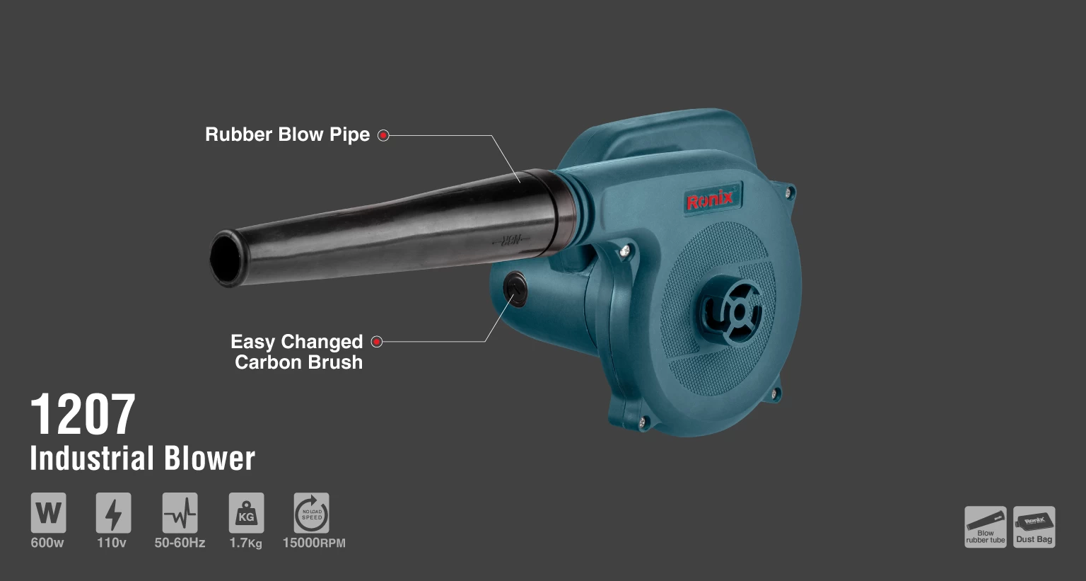 Electric Blower 600W-15000 RPM-110v_details