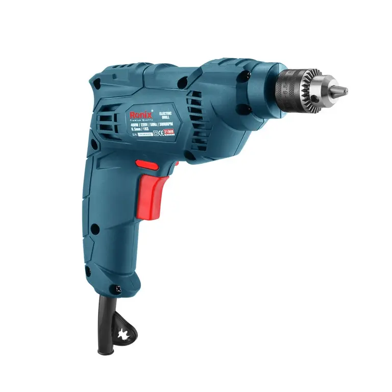 Corded Electric Drill, 400W, 220V, Keyed Chuck-3
