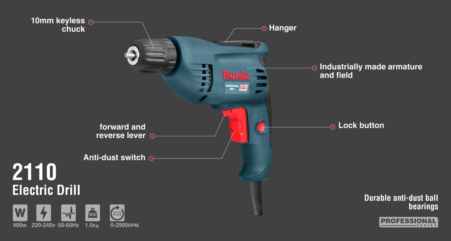 Electric  Drill 10mm 400W-keyless_details