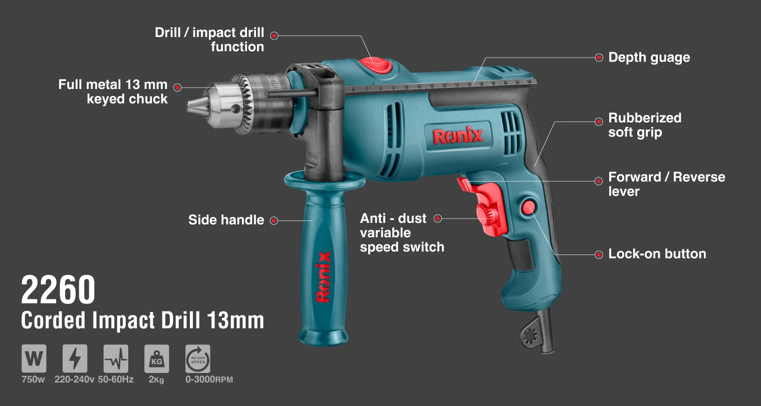 Electric Impact Drill-750W-13mm-keyed-3000RPM_details