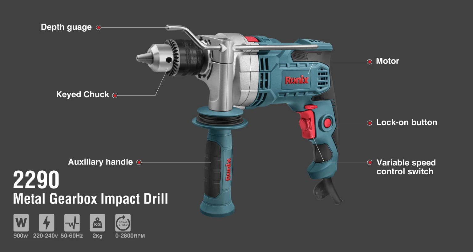 Electric Impact Drill-900W-13mm-keyed_details