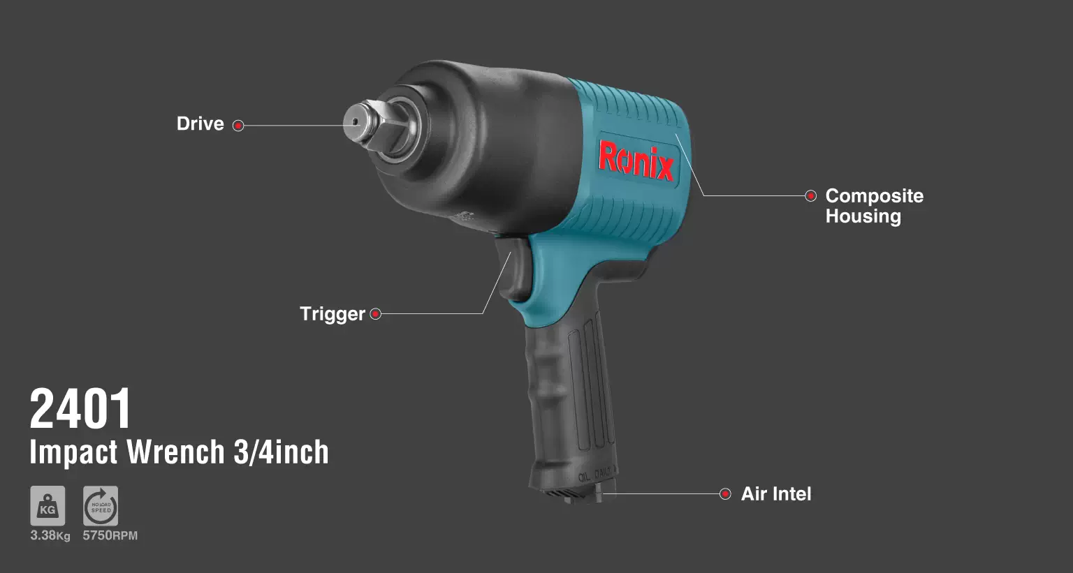 Composite Air Impact Wrench-3/4 Inch_details