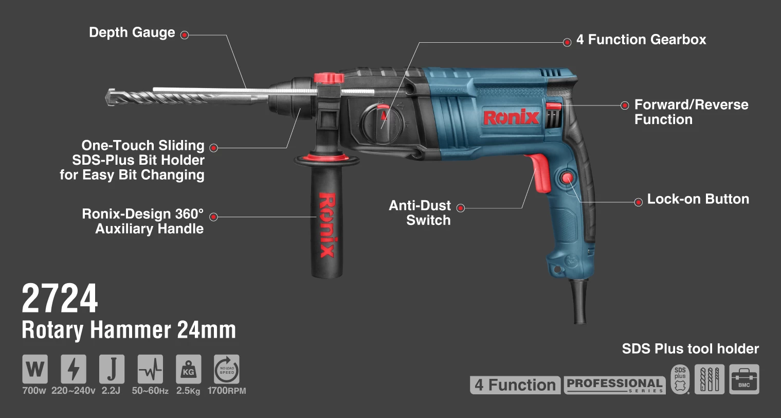 Rotary hammer 700w-24mm_details