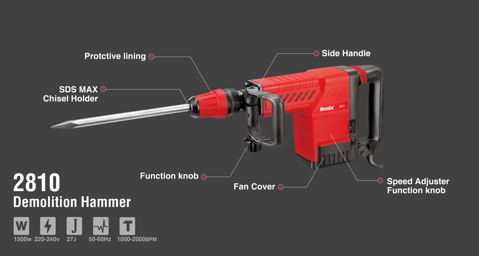 Demolition Hammer 1500W-10.5Kg-6-25J_details