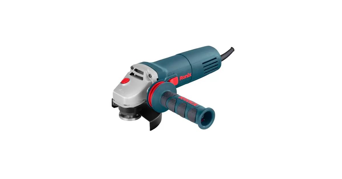 Ronix 3110 for Easy Operation Raised Spindle Lock Easy Safe to Change Accessories Ergonomic 2 Position Side Handle Angle Grinder