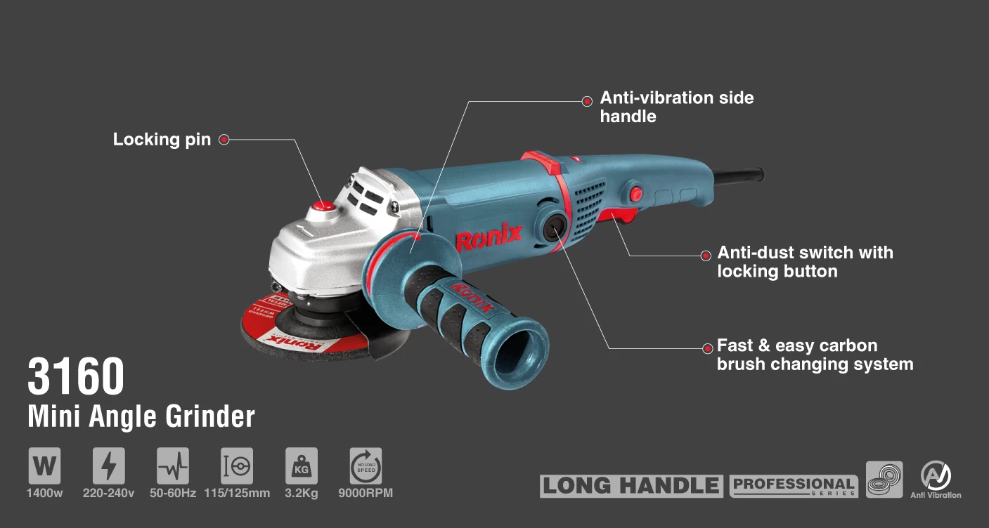 Mini Angle Grinder, 1400W, 3.2Kg_details