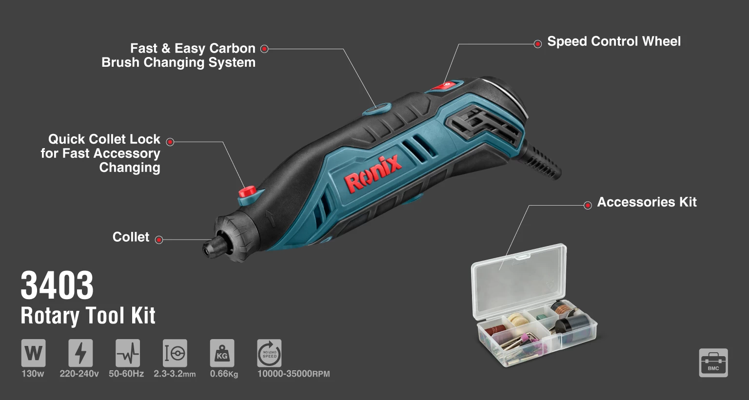 Kit de Herramientas Rotativas 130W_details