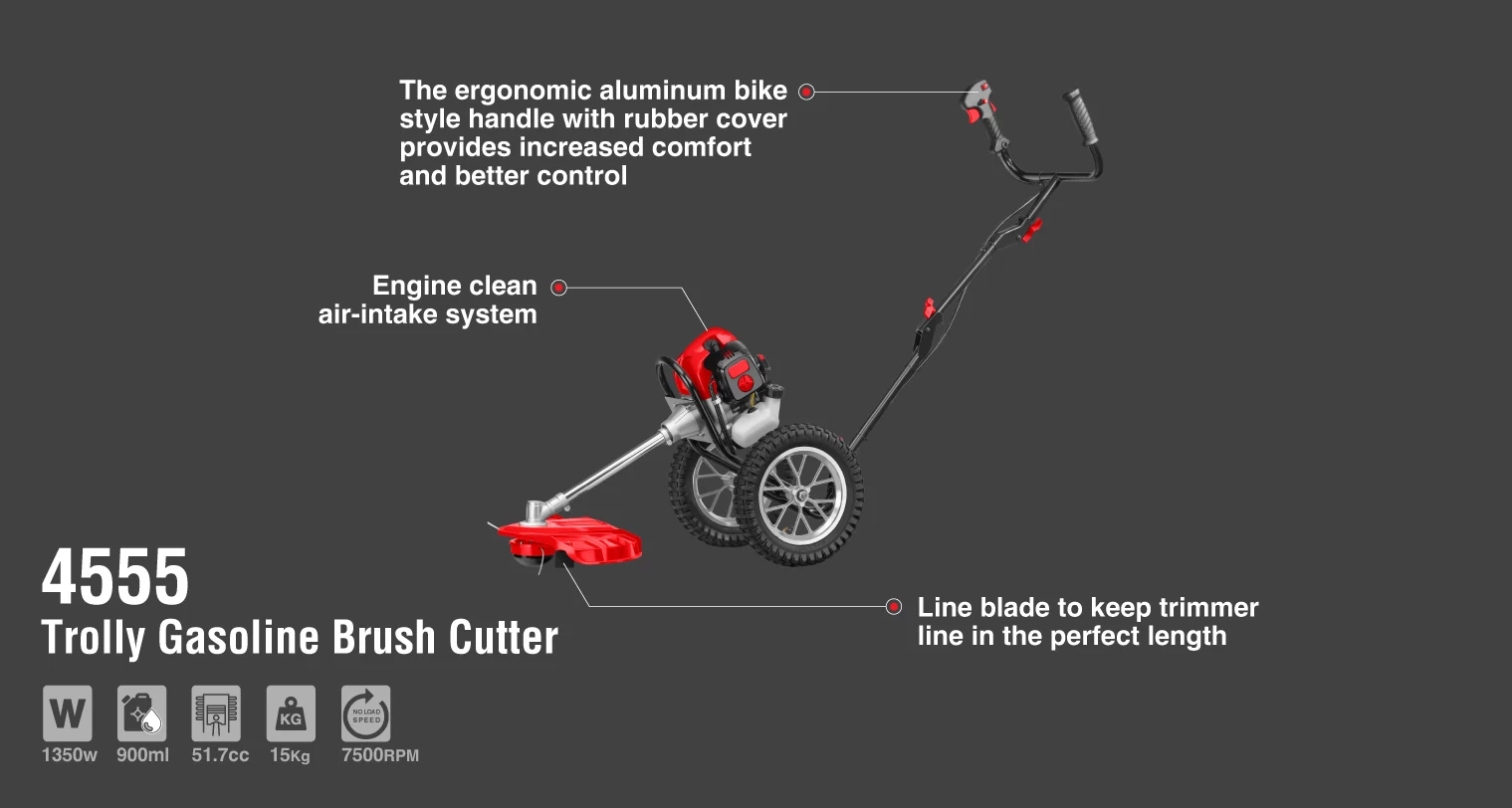 Wheeled brush cutter, 1350W, 7500RPM_details