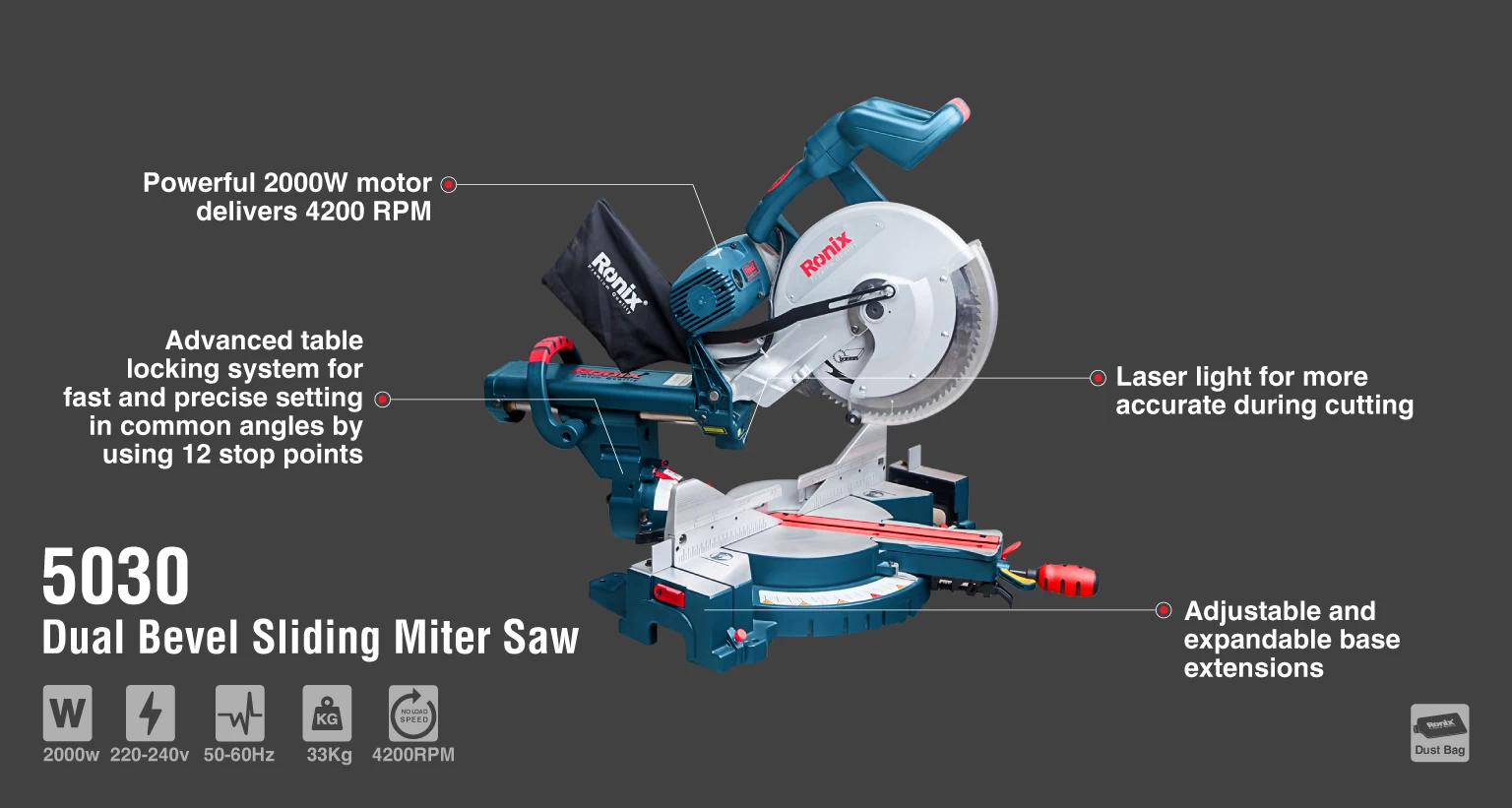 305mm Dual Bevel Sliding Miter Saw-belt series_details