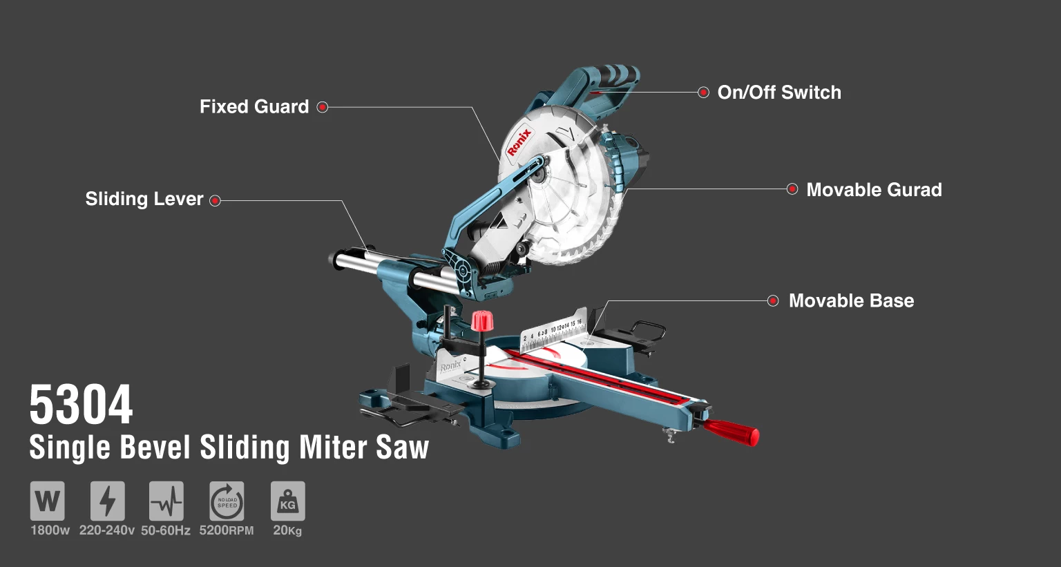 Sliding Miter Saw 1800W-255mm	_details