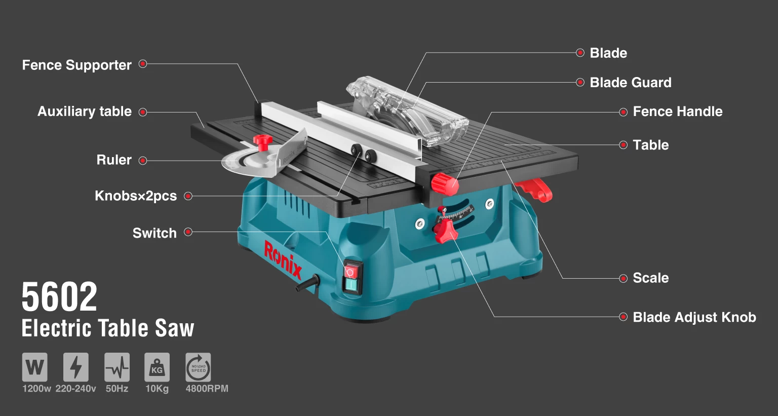 Electric Table Saw 1200W-210 mm_details