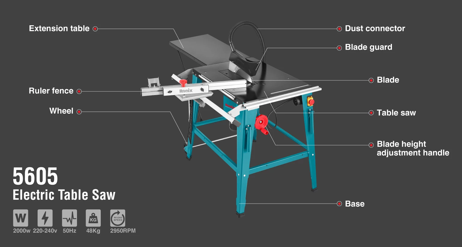 Electric Table Saw 2000W-315mm_details