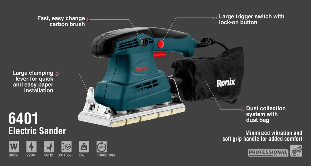 Ronix Electric Sander 6401 with information
