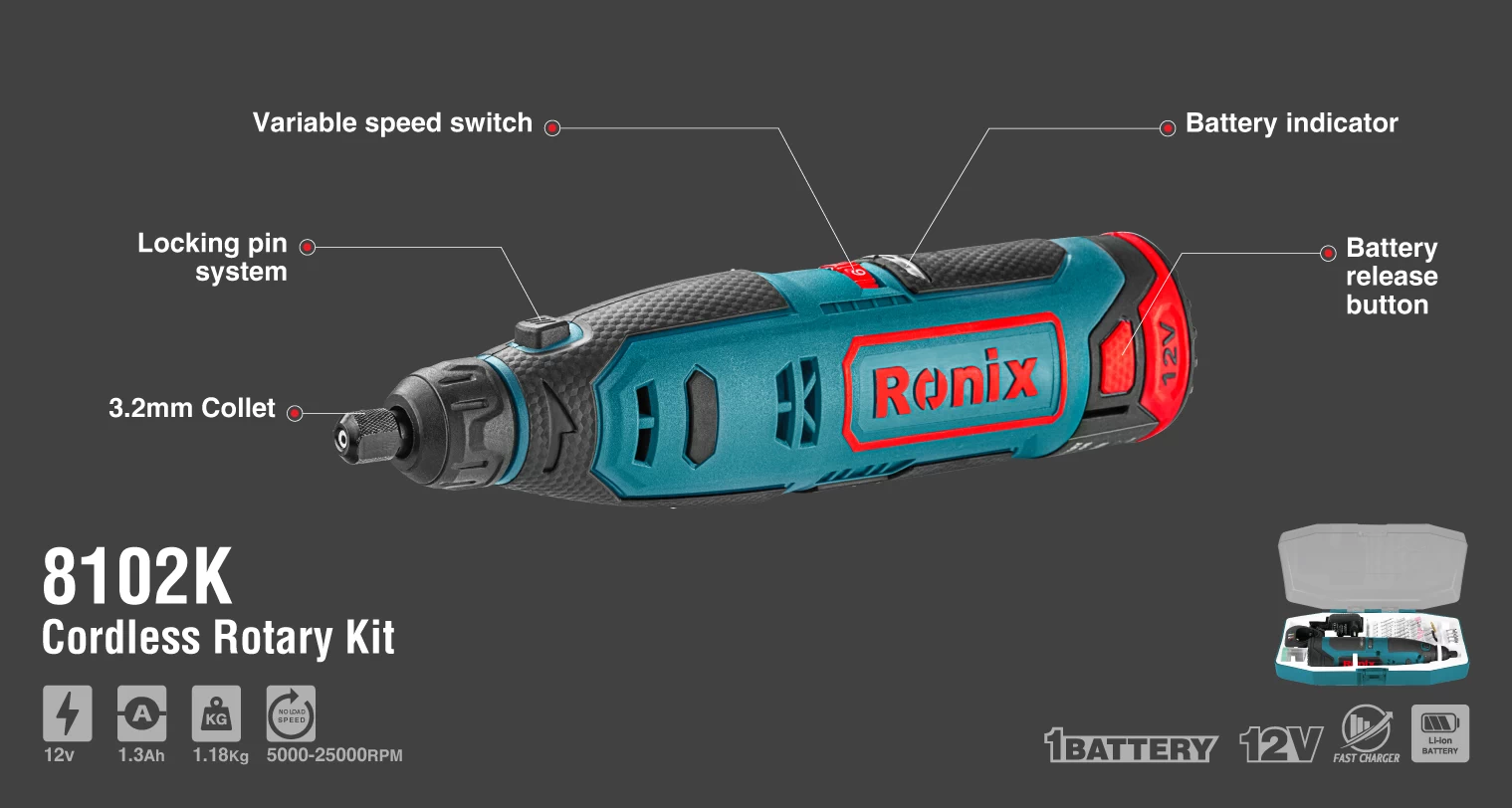 Cordless Rotary Tool Kit, 12V, 3.2mm_details