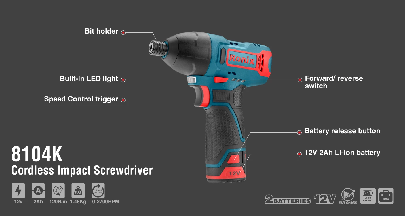 Cordless Screwdriver, 12V, 120N.M_details